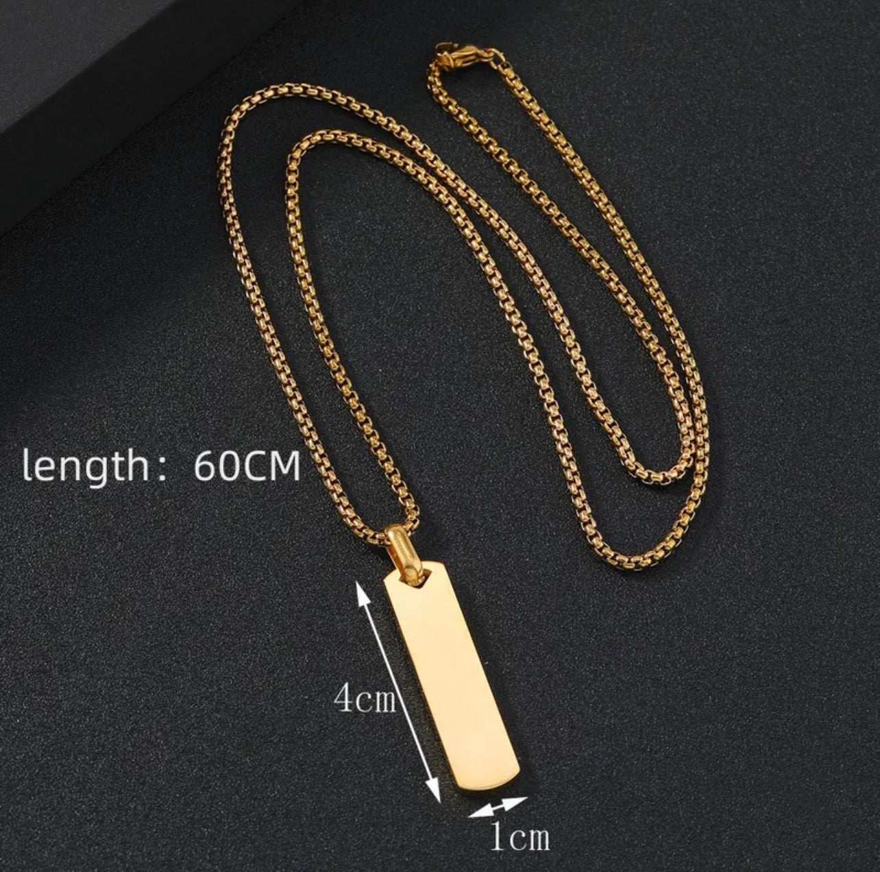 Collier plaque personnalisée gravée – pendentif minimaliste en acier inoxydable