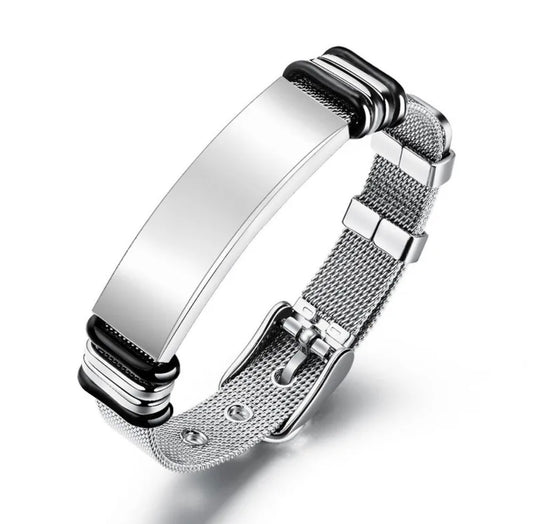 Bracelet gravé personnalisé – acier inoxydable