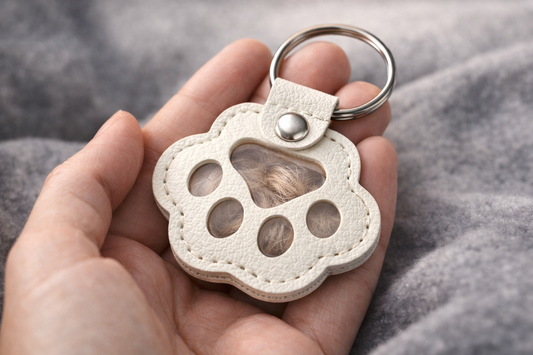 Porte-clé capsule souvenir animal en cuir PU- Gravure personnalisé.