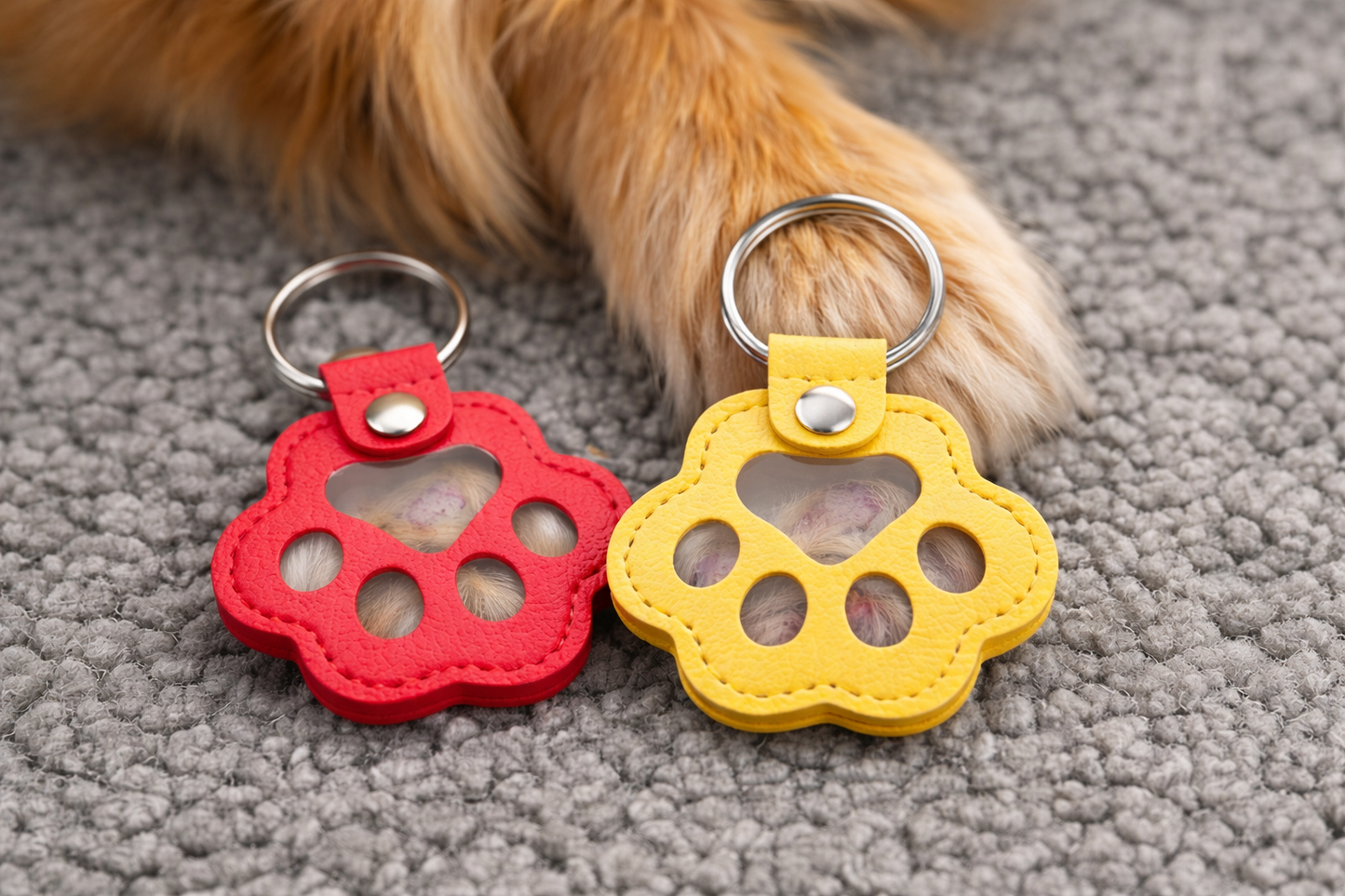 Porte-clé capsule souvenir animal en cuir PU- Gravure personnalisé.