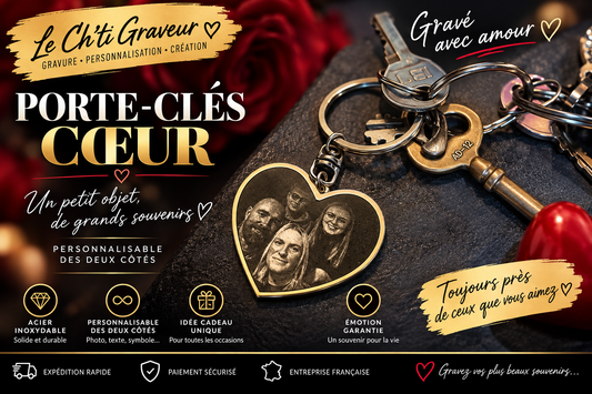 Porte clés coeur personnalisé