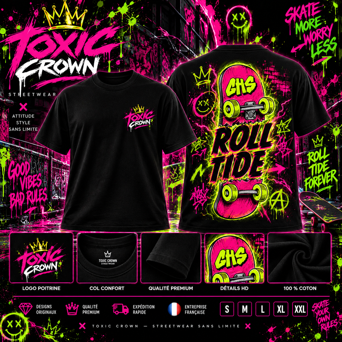 T-shirt Toxic Crown – ROLL TIDE