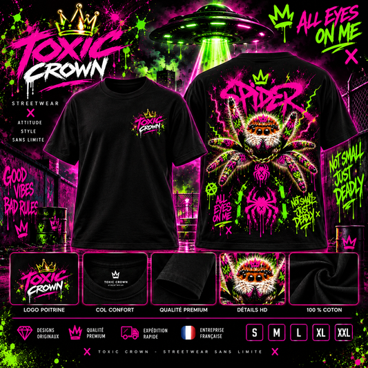 🕷️ T-shirt Toxic crown « NEON SPIDER »